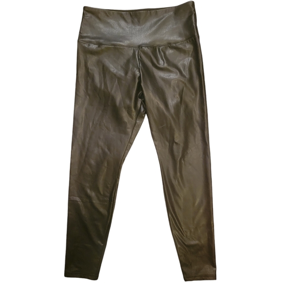 JOE FRESH - NWOT Black Vegan Leather / Latex High Waisted Skinny Leggings Size L - Picture 2 of 10